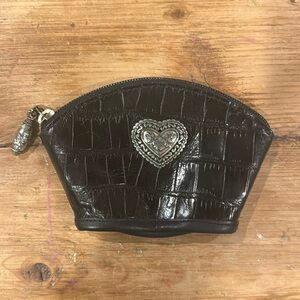 Brighton croc leather coin purse black